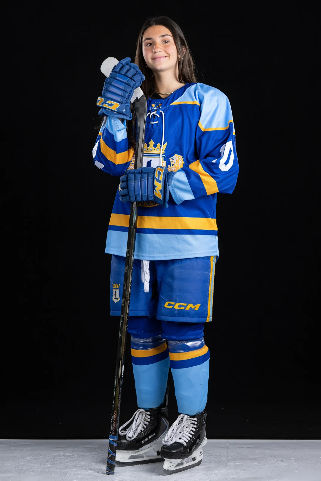 Tenley Marengi in Lovell jersey with stick